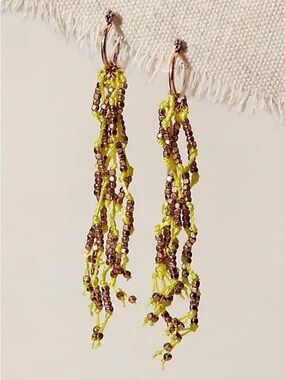 NWT Free People Badlands Dangle Earrings in Yellow/Gold O/S